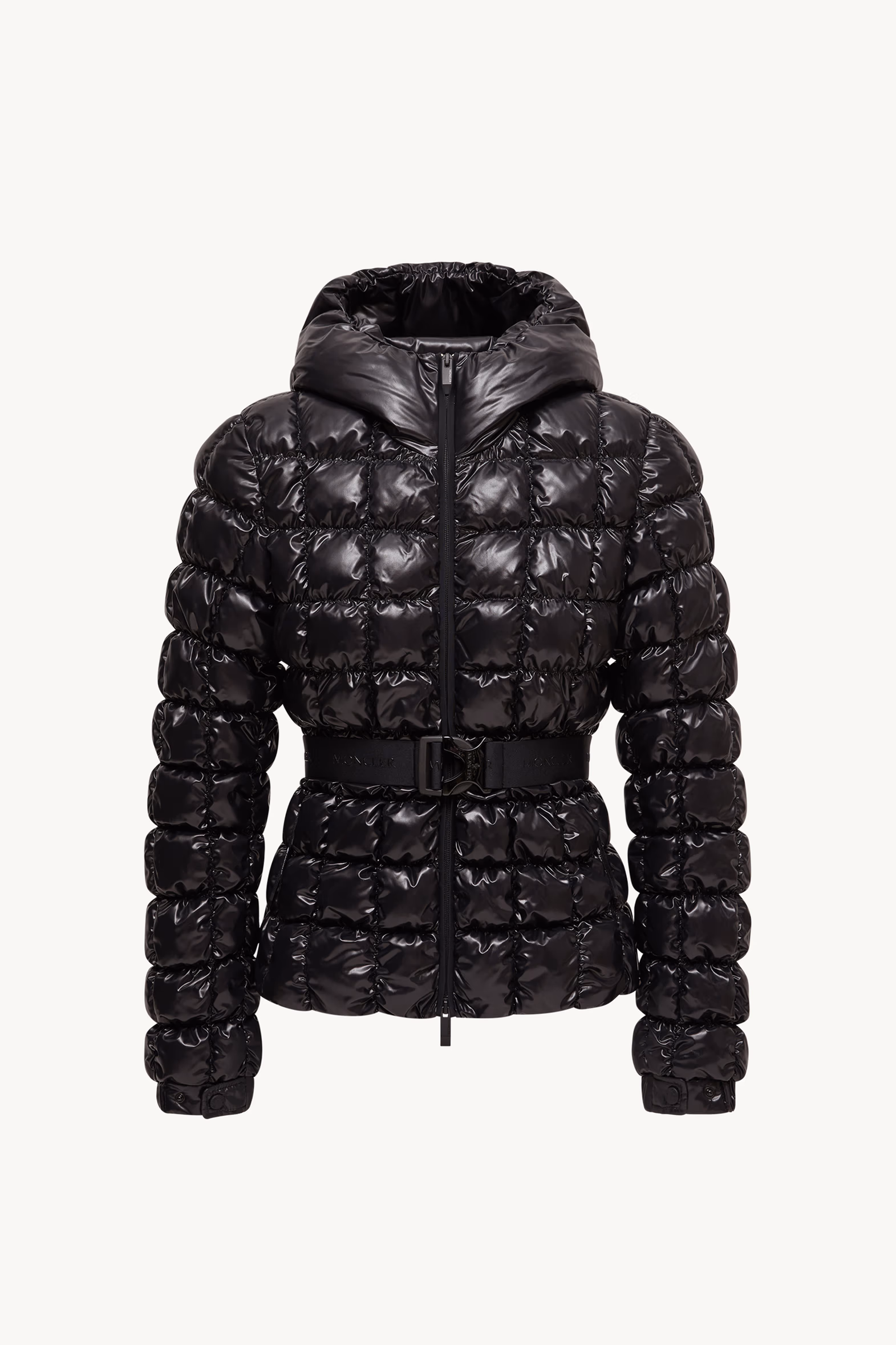 Eynard Hooded Square-Quilted Short Down Jacket Women Black Moncler 2